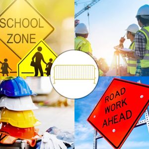 Nhiệm vụ nặng nề 8.5 ft. An toàn màu vàng kho kiểm soát đám đông kim loại lồng vào nhau chướng ngại vật không có chuyến đi chân rào cản giao thông - Product Image 4