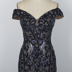 Ultimo disegno ricamato di paillettes al largo della spalla <span class=keywords><strong>vintage</strong></span> vestito da promenade vestiti da sera delle signore europa <span class=keywords><strong>abiti</strong></span> da sera - Product Image 3