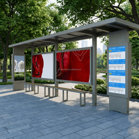 Abri de bus intelligent à énergie solaire intégré, panneau d'arrêt de bus urbain, plateforme, siège, mobilier extérieur anti-corrosion
