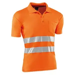 Polo - HV730 XS Eire - Colore: Arancione - Strisce riflettenti con motivo a occhio di uccello, tre su ciascuna - Product Image 2