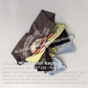 Trapos de Algodón de Alta Calidad de 20-60 CM, Fuertes Absorbentes de Agua y Aceite, Trapos de Tela Reciclada de Colores para Limpieza - Product Image 2