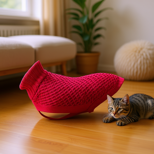 Suéter de punto para mascotas para gatos, talla pequeña, 27 cm, color rojo - Product Image 3