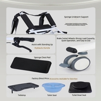Chaise de transfert hydraulique multifonctionnelle pour patient, avec siège divisé à 180° et fonction chaise-cuvette, pour maisons de retraite, soins aux personnes âgées et aide à la mobilité
