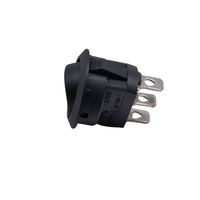 Interrupteur à bascule rond, noir, 6a 250v, 2 broches on/off, t85 CQC, livraison gratuite