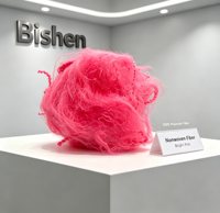 Fibre de polyester recyclée colorée pour tissus non tissés et feutres aiguilletés
