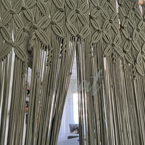 ม่านประตูมาคาเม่ที่ทันสมัยตัวแบ่งผ้าฝ้ายทำมือแบบทันสมัยสำหรับงานแต่งงานงานปาร์ตี้และพื้นที่ไลฟ์สไตล์ - Product Image 1