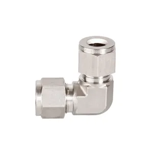 SS316 Stainless Steel Double Ferrules/Twin Ferrules 90 Degree Elbow Compression Tube Fittings