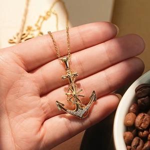 Vintage Niche À La Mode Élégant Classique Pass Diamant Testeur Moissanite Collier En Argent Sterling 925 Ancre Pendentif Bijoux - Product Image 3