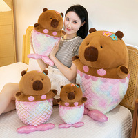Nouvelle Peluche Capybara Sirène, Jouet en Peluche Capybara, Jouet en Peluche Animal Rembourré, Peluche Capybara