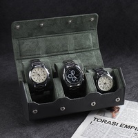 Boîte de montre à logo personnalisé, emballage cadeau rouleau rangement portable voyage luxe organisateur boîte en cuir pu boîtier de montre