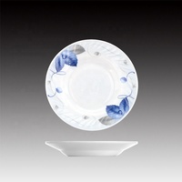 Assiettes à soupe en verre d'opale de 7 pouces avec décalcomanie assiette à dîner en verre de fleur stock verrerie d'opale blanche pour restaurant
