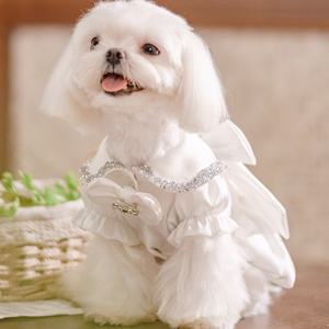 Ropa para Mascotas, Vestido de Novia Elegante y Noble con Volantes para Mascotas, Vestido de Lujo para Perros y Gatos, Lavable y Cómodo para Fiestas de Boda - Product Image 3