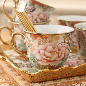 Hot Sale Nordic Living Room Home Decors Flower Pattern Water Cup Set Porcelain Coffee <b>Tea</b> Cup Sets - Product Image 5