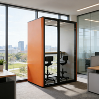 Cabine de travail modulaire moderne insonorisée et acoustique, portable, pour espace de travail ouvert