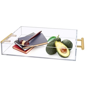 Manufacturer Custom High-End Elegant Gold Accent Acrylic Serving Tray for Kitchen - Product Image 4