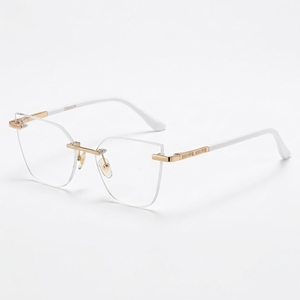 Nuevas <span class=keywords><strong>Gafas</strong></span> Anti Luz Azul sin Marco para <span class=keywords><strong>Mujer</strong></span> con Lentes <span class=keywords><strong>de</strong></span> PC para Rostro Redondo, Compatibles con Lentes Graduadas para Miopía, Modelo 9760 - Product Image 3