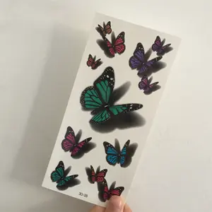 CMYK el küçük boyutu 3D kelebek klasik dayanıklılık fabrika Outlet kroki çiçek Sticker vücut sanatı geçici dövme etiket