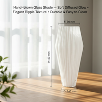 Abat-jour en verre de style côtier traditionnel pour lampe de plafond, idéal pour la maison et l'hôtel, éclairage minimaliste, couvercle de lampe en verre