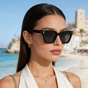 Lunettes de <span class=keywords><strong>soleil</strong></span> polarisées carrées en acétate avec logo personnalisé, protection UV400, pour hommes et femmes, vente en gros, OEM ODM - Product Image 1