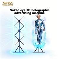 Projecteur holographique 3D commercial, ventilateur LED, affichage transparent OLED, équipement publicitaire