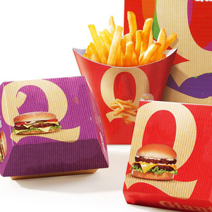 Free Sample Custom takeway paper food Hamburger Burger Box Packaging Custom