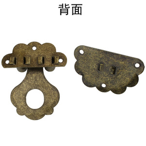 <b>Box</b> Buckle 36x40mm Antique Style Metal Flower <b>Lock</b> For Wooden <b>Box</b> Surface Mount Hinge Buckle - Product Image 2