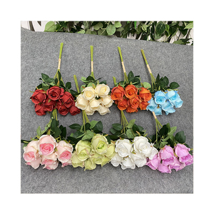Produttore Cinese: Fiori Artificiali da Parete a 7 Teste con Colla, Modello Zixia <span class=keywords><strong>Fairy</strong></span> Rose - Product Image 1
