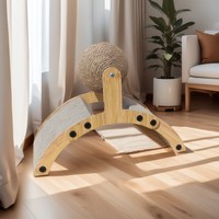 Griffoir vertical pour chat en forme de grande roue, en carton ondulé durable, avec jouet boule à griffer extra-large anti-déchirure, anti-ennui