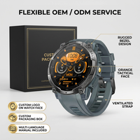 Montre connectée Factory Vendor K76A 1,43" AMOLED avec GPS intégré, batterie 530mAh, montre connectée sport avec certifications CE, RoHS, FCC
