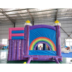 Castello Gonfiabile a Tema Unicorno Arcobaleno con Scivolo e Cielo Stellato, Combo per Feste di Compleanno per Bambini - Product Image 5