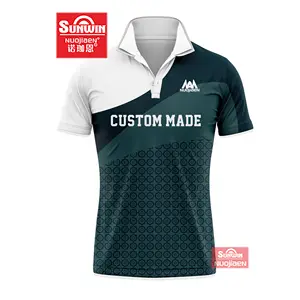 Nuovo modello full hand green cricket jersey pattern design
