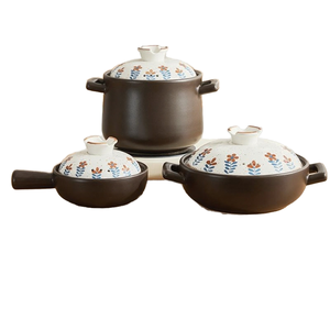 Pot de sable en céramique écologique résistant aux hautes températures pour cuisinière à gaz et à induction Pot à soupe compatible pour la cuisson - Product Image 1