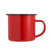 אמייל קמפינג ספל סט של 6, 16 אונקיה מתכת אמייל קפה תה כוסות ספלי עבור קמפינג טיולי תרמילאים