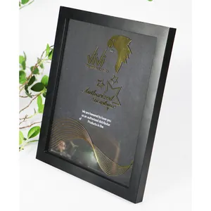 EZD Customized Logo Printed acrylic Metal Wood Award Plaque For Certificate Authorization