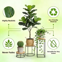 Plante Artificielle Arbre Artificiel en Plastique Végétation Artificielle 100-200cm de Hauteur Décoration Intérieure avec Pot
