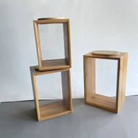 Juego de Recipientes Modernos de Bambú Orgánico para Almacenamiento de Alimentos, Transparentes, para Organización de Cocina, para Nueces, Semillas y Bocadillos, con Tapa