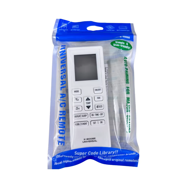 K-8008E Universal Remote Control for Home and Industrial Air Conditioner Parts Updated Panel Design with Plastic Material