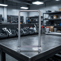 HANLIX Boulon en U carré en acier avec finition zinguée et plaque pour fixation de tubes, certifié ISO 9001, qualité DIY