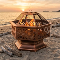 Brasero en acier corten, brasero au propane d'extérieur, table brasero d'extérieur, brasero sans fumée, brasero portable sans fumée, cour, jardin