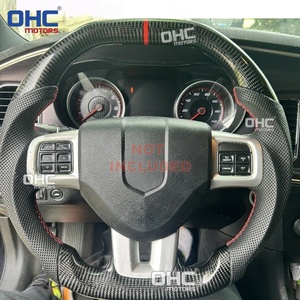 Volante de Fibra de Carbono Real para Dodge Charger Challenger <span class=keywords><strong>Durango</strong></span> 2011 2012 2013 2014, Diseño Plano Superior e Inferior, Envío desde Almacén <span class=keywords><strong>en</strong></span> EE. UU. - Product Image 5