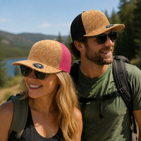 Casquettes Trucker en Maille à 5 Panneaux en Polyester et Liège, à Bord Plat, avec Logo Personnalisé, Vente en Gros à Prix Compétitif, Direct Usine Chine