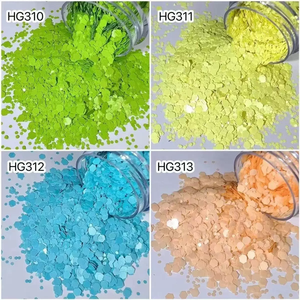 Macaron Pastel Shimmer Glitter <b>Sequins</b> Bulk Mixed Hexagon Sparkle Chips Safe <b>Material</b> For DIY Slime Resin Nail & Festival Decor - Product Image 3