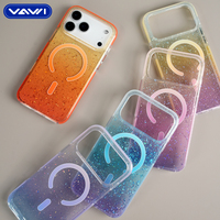 Casing HP VAWI B406 Glitter Warna-warni Anti Benturan Bahan PC Keras untuk iPhone 17 Pro Max Air Glitter Magnetik Coque Telepon