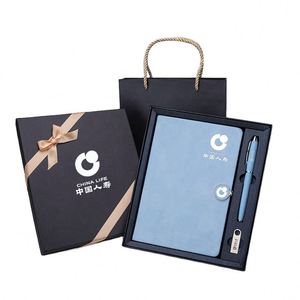 Wholesale Promotional Black Leather Notebook Gift Set Business Office Diary <b>Note</b> <b>Book</b> A5 PU Leather Pen Stationery Journal Set - Product Image 3