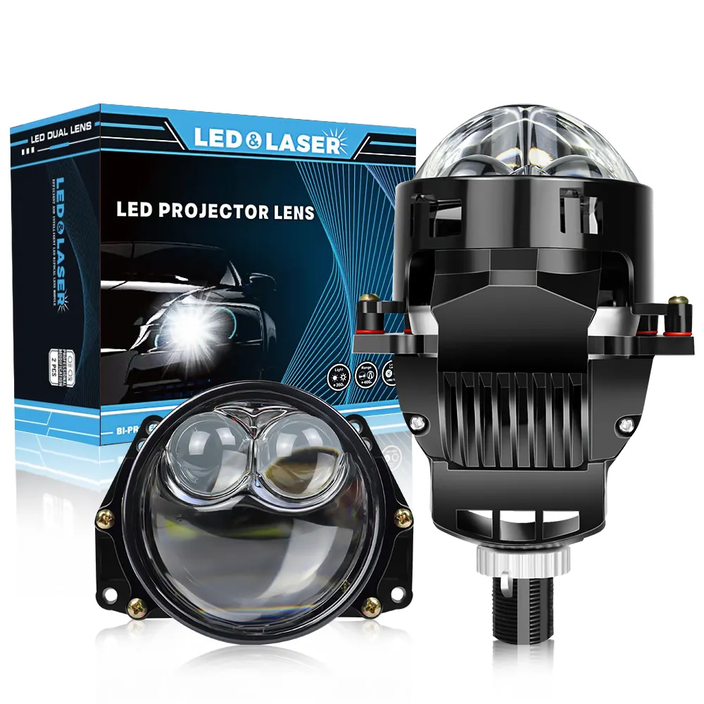 AKE P90 3inch biled projector Universal 70watt lossless installation bi led laser projector headlight 12V 6000K bi-led lens