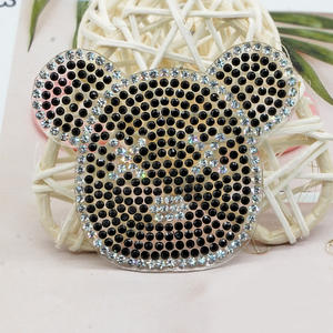 Besi di Patch kedatangan baru berlian imitasi desainer patch hitam topi beruang gaun HATI tengkorak manik-manik bunga Patch untuk pakaian - Product Image 3