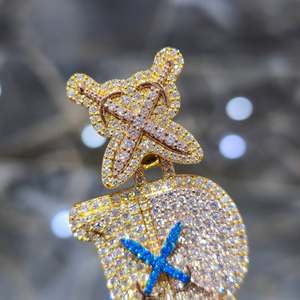 Colgante de Letra Personalizado S925 con Moissanita, Chapado en Oro de 14k, Oro Rosa o Plata, Corte Brillante, Regalo - Product Image 4