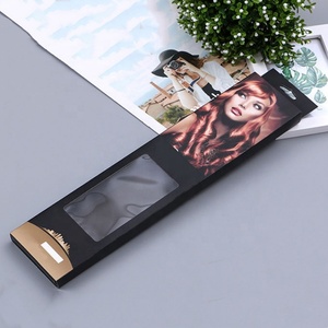 Nhà Máy Chuyên Nghiệp Tùy Chỉnh Sang Trọng Tóc Giả Tóc Hộp Các Tông Màu Trắng Gấp Bao Bì Hộp Với Rõ Ràng PVC Cửa Sổ Và Treo Lỗ - Product Image 1