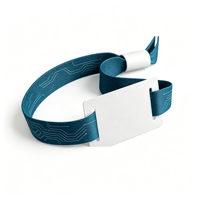Bracelet NFC personnalisé en tissu avec étiquette PVC, bracelet RFID tissé jetable pour contrôle d'accès lors d'événements, festivals et concerts