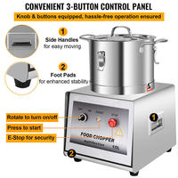 Pengolah Makanan Stainless Steel Berkualitas Tinggi 10 Liter, Pemotong Daging Bawang, Penggiling, Pencacah Sayuran Elektrik